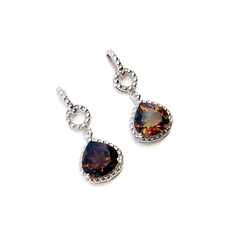 Brown Gemstone Earrings in 925 Silver for Women,Earrings,925 silver,rivansh.co