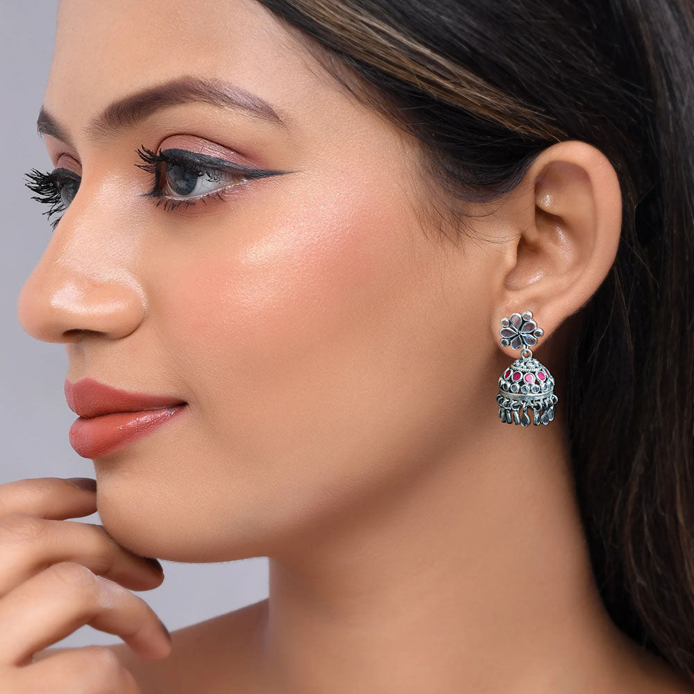 Timeless Jhumkas in Silver for Women - Rivansh