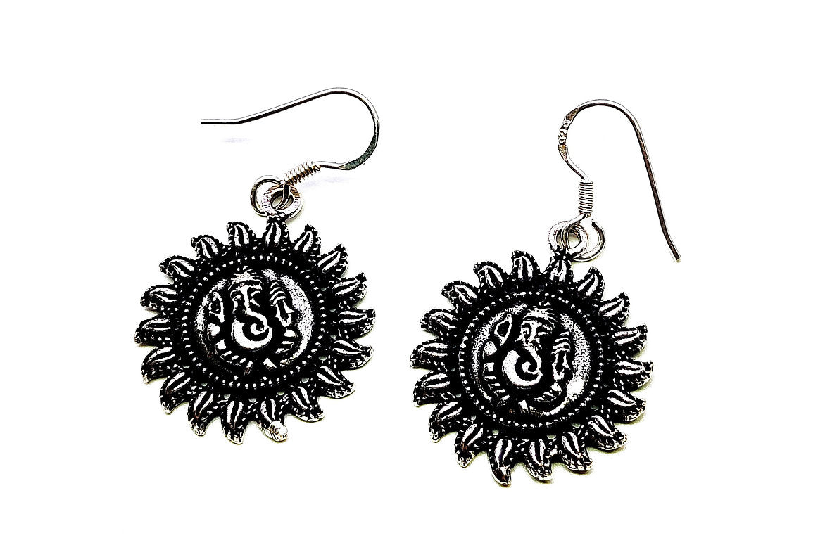 Traditional Lord Ganesh Silver Earrings for Women - Rivansh