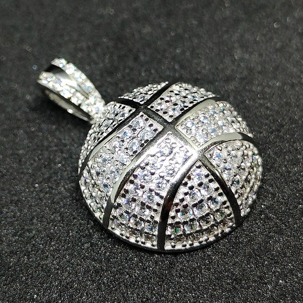 Basketball Sterling Silver Pendent for Men - Rivansh