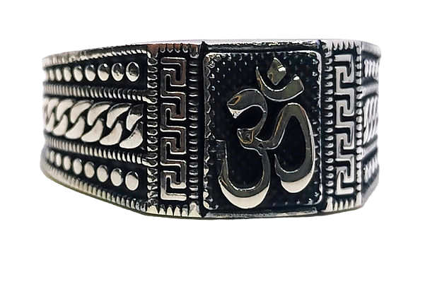Lord Shiv Aum Silver Ring for Men - Rivansh