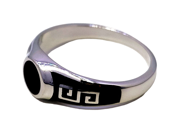 Stylish Black Silver Ring for Men - Rivansh