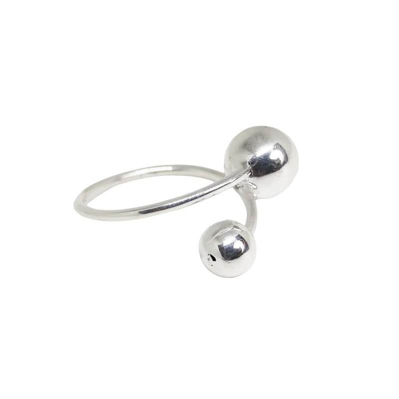 Double Spherical Silver Ring for Women - Rivansh