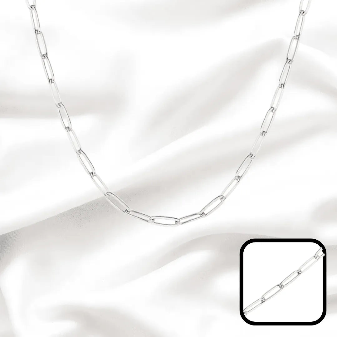 PAPERCLIP SILVER CHAIN FOR WOMEN