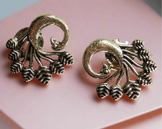 Peacock Silver Earrings For Women