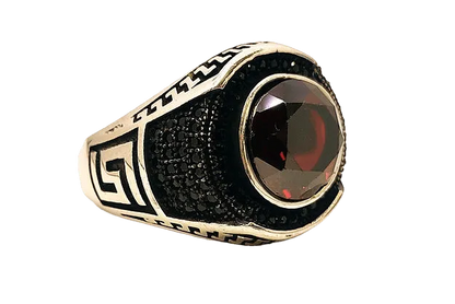 Red Stone Ring for Men (92.5 Silver) - Rivansh