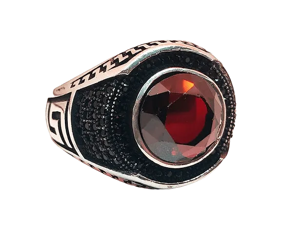 Red Stone Ring for Men (92.5 Silver) - Rivansh