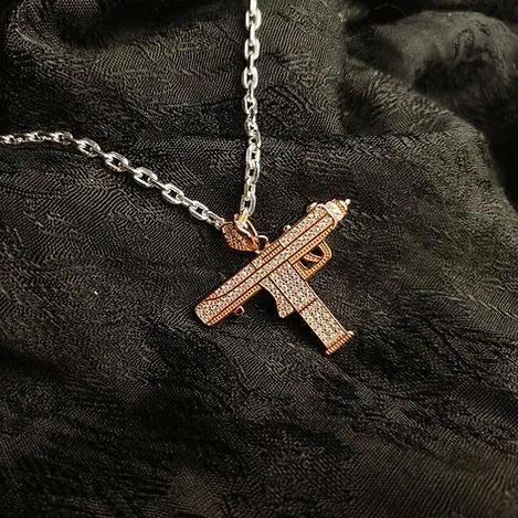 Rose Gold Gun Pendent for Men/Women - Rivansh