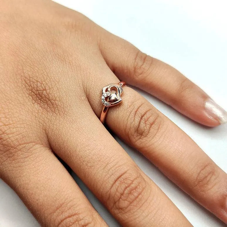 Rose gold heart Ring for Women - Rivansh