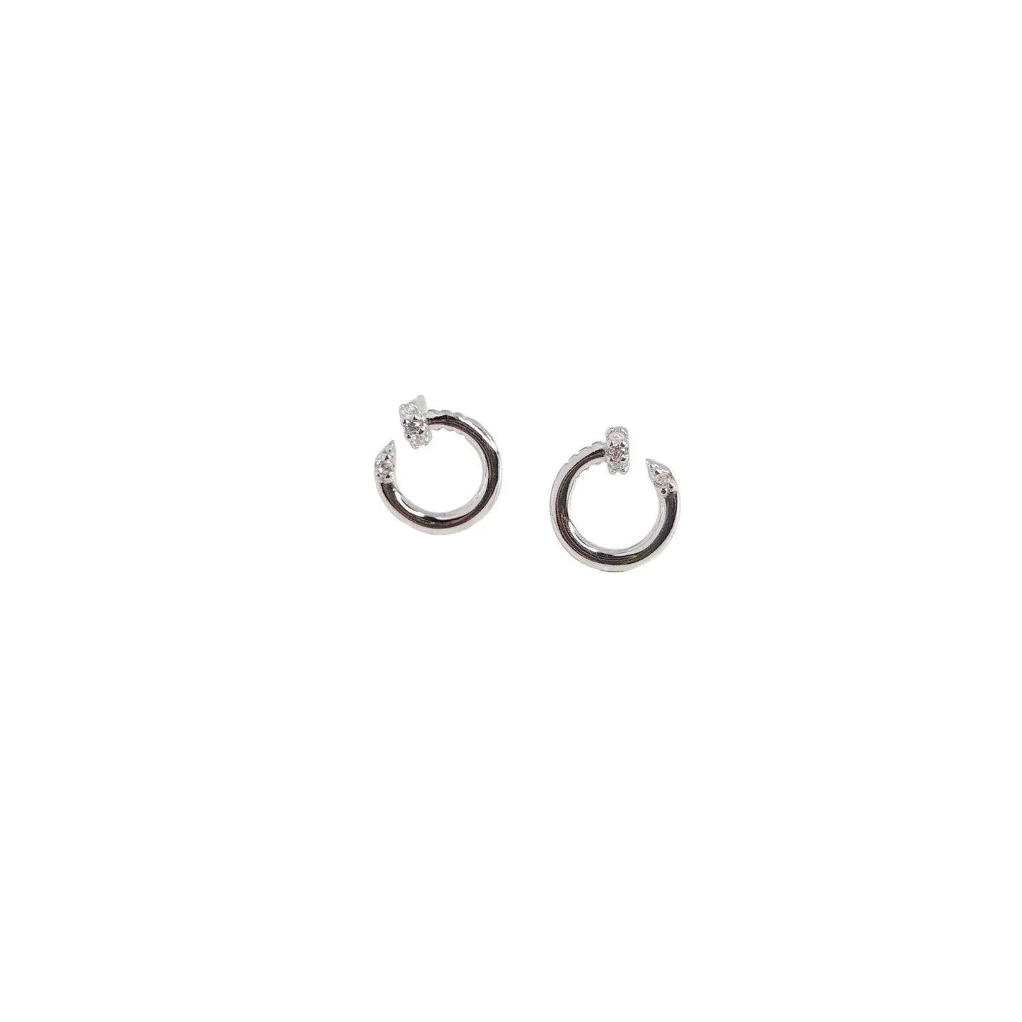 Sem-Circle Sterling Silver Earrings for Girls/Women | Rivansh Jewels | 925 Sterling Silver Jewelry Store | Rivansh.co | Luxury Sterling Silver Jewellery Online