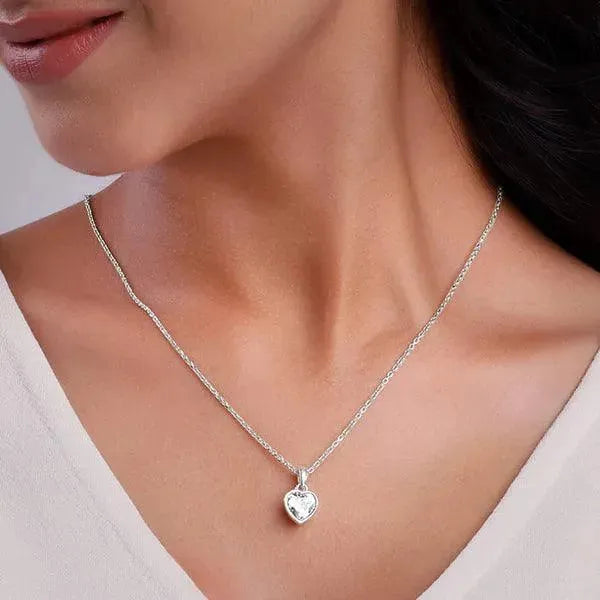 The Heart - Silver Pendent With Chain for Women (92.5 Sterling Silver) | Rivansh Jewels | 925 Sterling Silver Jewelry Store | Rivansh.co | Luxury Sterling Silver Jewellery Online