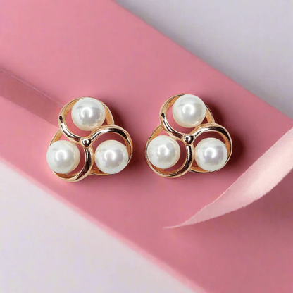 Spinning Pearl Sterling Silver Earrings for Women (Gold Plated) | Rivansh Jewels | 925 Sterling Silver Jewelry Store | Rivansh.co | Luxury Sterling Silver Jewellery Online