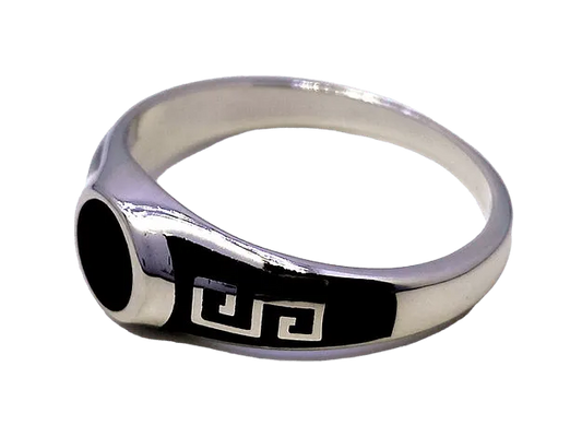 Stylish Black Silver Ring for Men - Rivansh