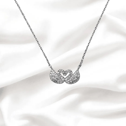 Swan Lake 925 Sterling Silver Pendant with Link Chain