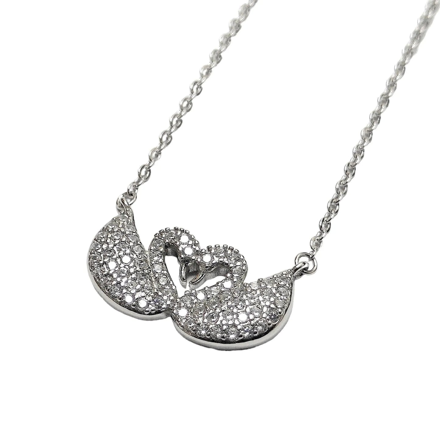 Swan Lake 925 Sterling Silver Pendant with Link Chain (Gifts for Girls, Girlfriend) - Rivansh