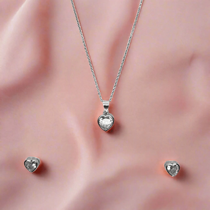 The Heart - Silver Pendent Set With Chain for Women (92.5 Sterling Silver)