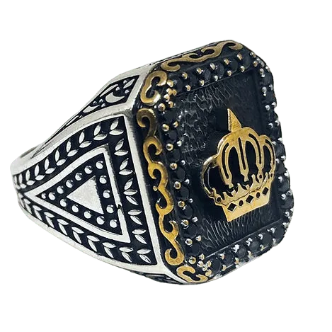 The King Sterling Silver Ring (92.5)for Men - Rivansh