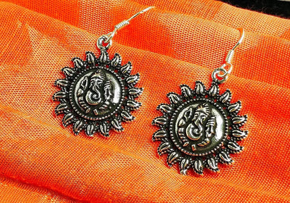 Traditional Lord Ganesh Silver Earrings for Women - Rivansh