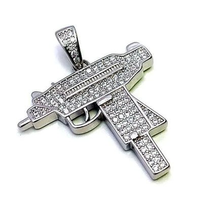 Uzi Sterling Silver Pendent for Men - Rivansh