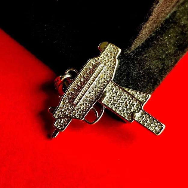 Uzi Sterling Silver Pendent for Men - Rivansh