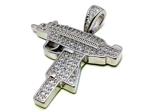 Uzi Sterling Silver Pendent for Men - Rivansh